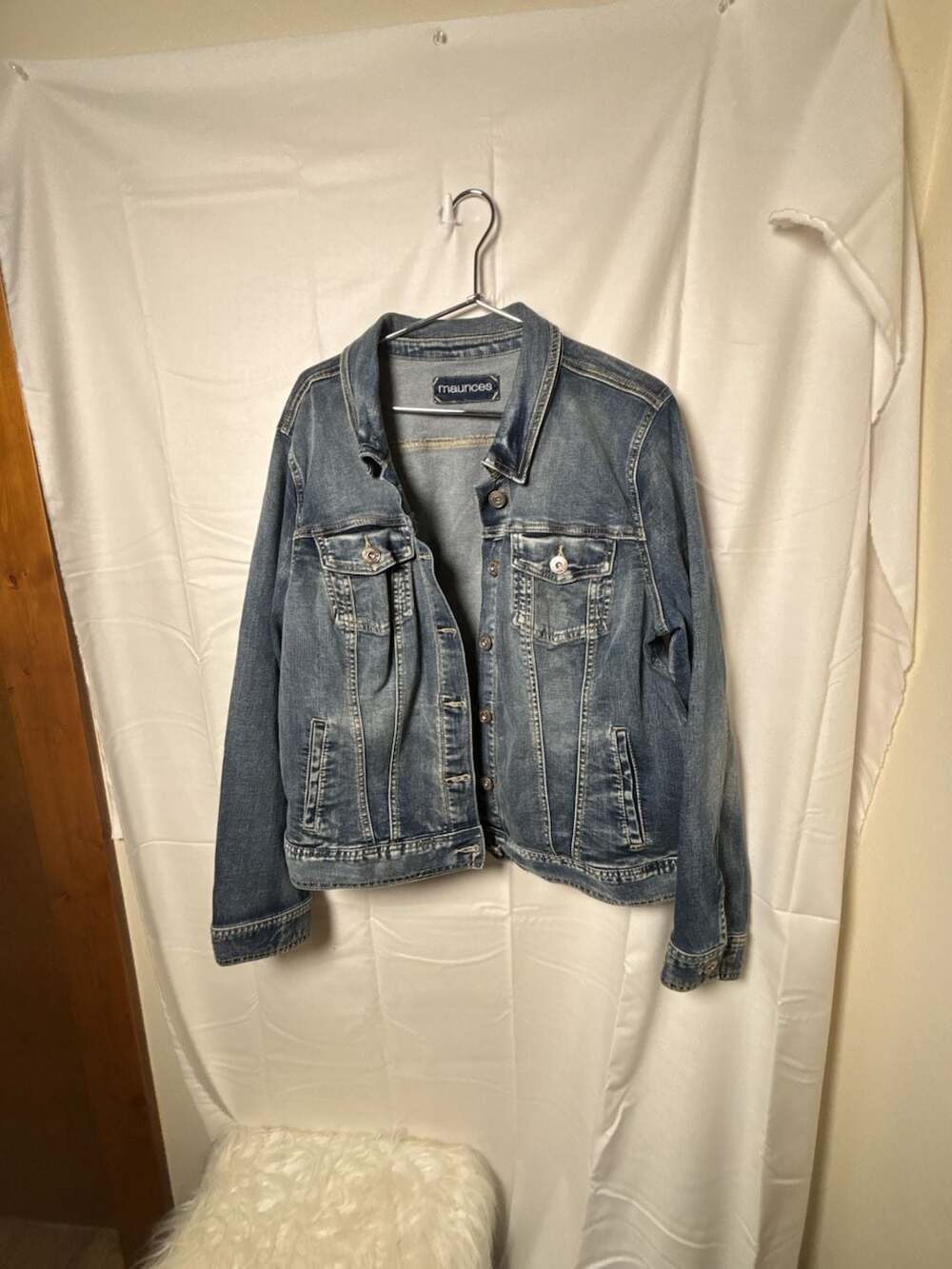 maurices Blue Denim Jacket Button Up Trucker Women's Size 1